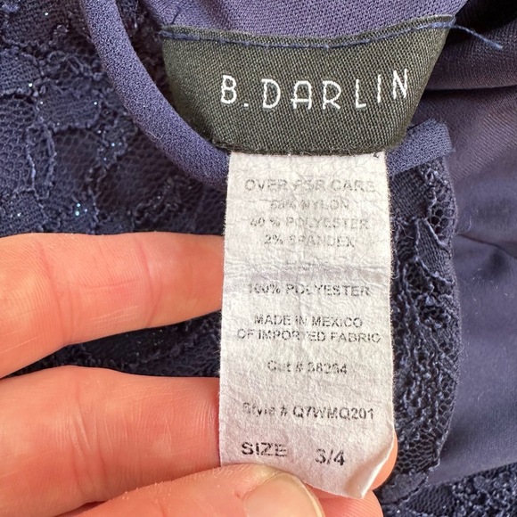 B. Darlin Royal Blue Lace Fit & Flare Dress Size 4 | Strappy Back Party Glam - Picture 10 of 15